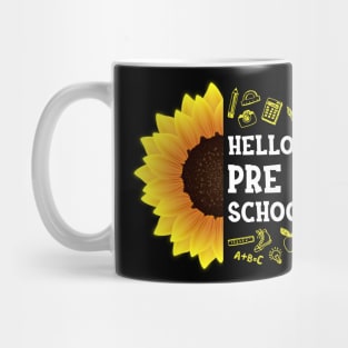 Hello Preschool Grade Shirt Preschool Back To School Sunflower Gift Mug